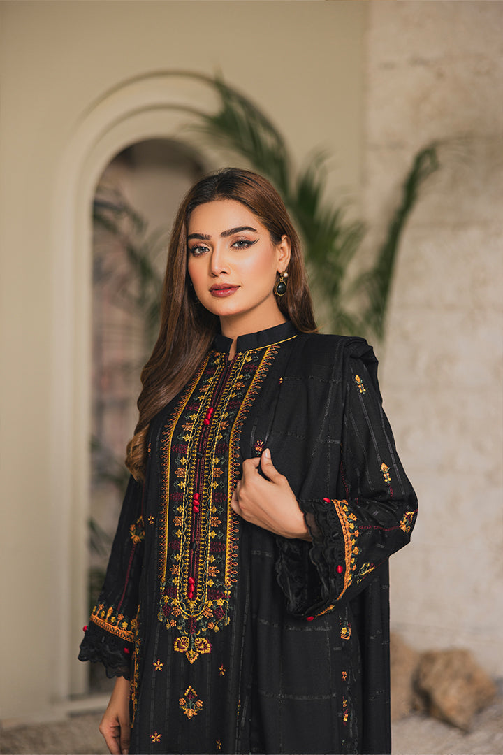 Peridot Luxury Embroidered Unstitched 3Pc Suit - PD-375A