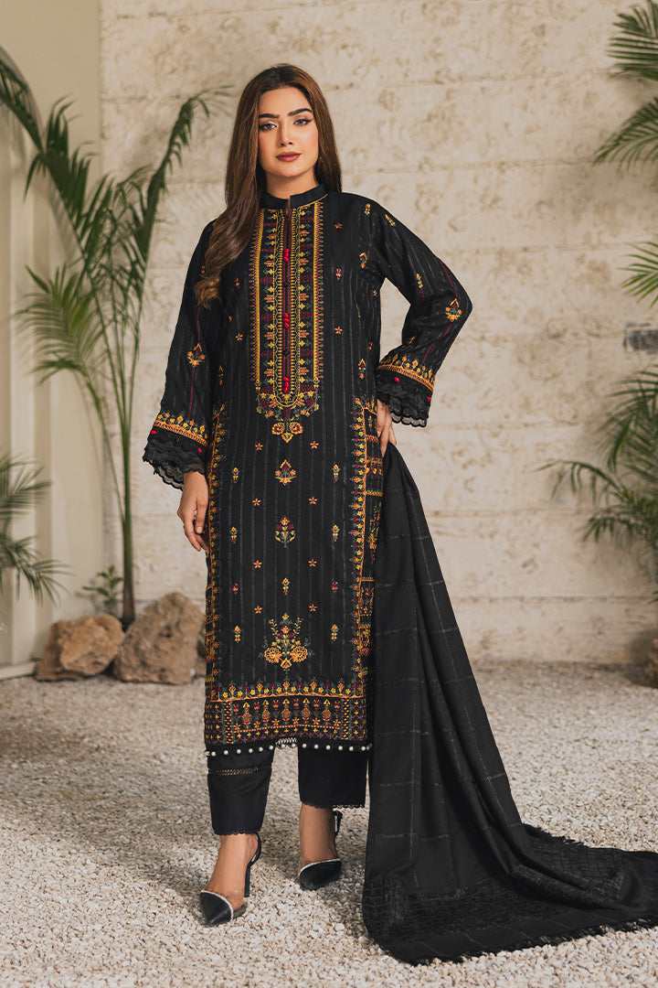 Peridot Luxury Embroidered Unstitched 3Pc Suit - PD-375A