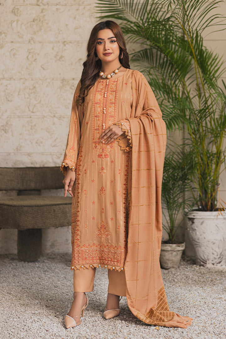 Peridot Luxury Embroidered Unstitched 3Pc Suit - PD-375B