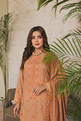 Peridot Luxury Embroidered Unstitched 3Pc Suit - PD-375B