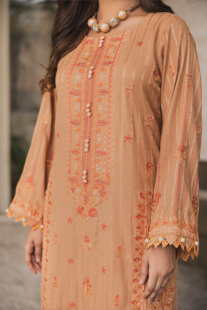 Peridot Luxury Embroidered Unstitched 3Pc Suit - PD-375B