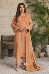 Peridot Luxury Embroidered Unstitched 3Pc Suit - PD-375B