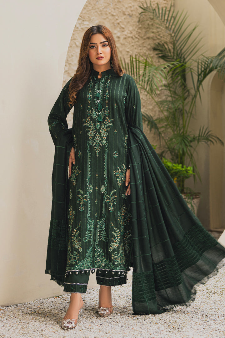 Peridot Luxury Embroidered Unstitched 3Pc Suit - PD-376A