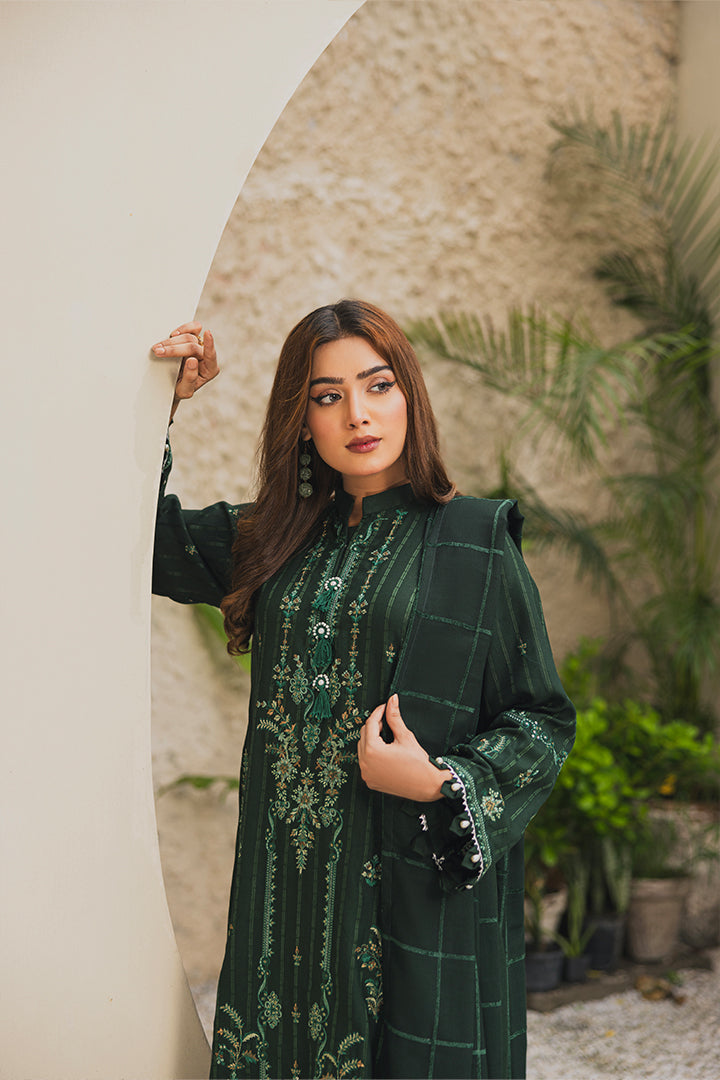 Peridot Luxury Embroidered Unstitched 3Pc Suit - PD-376A