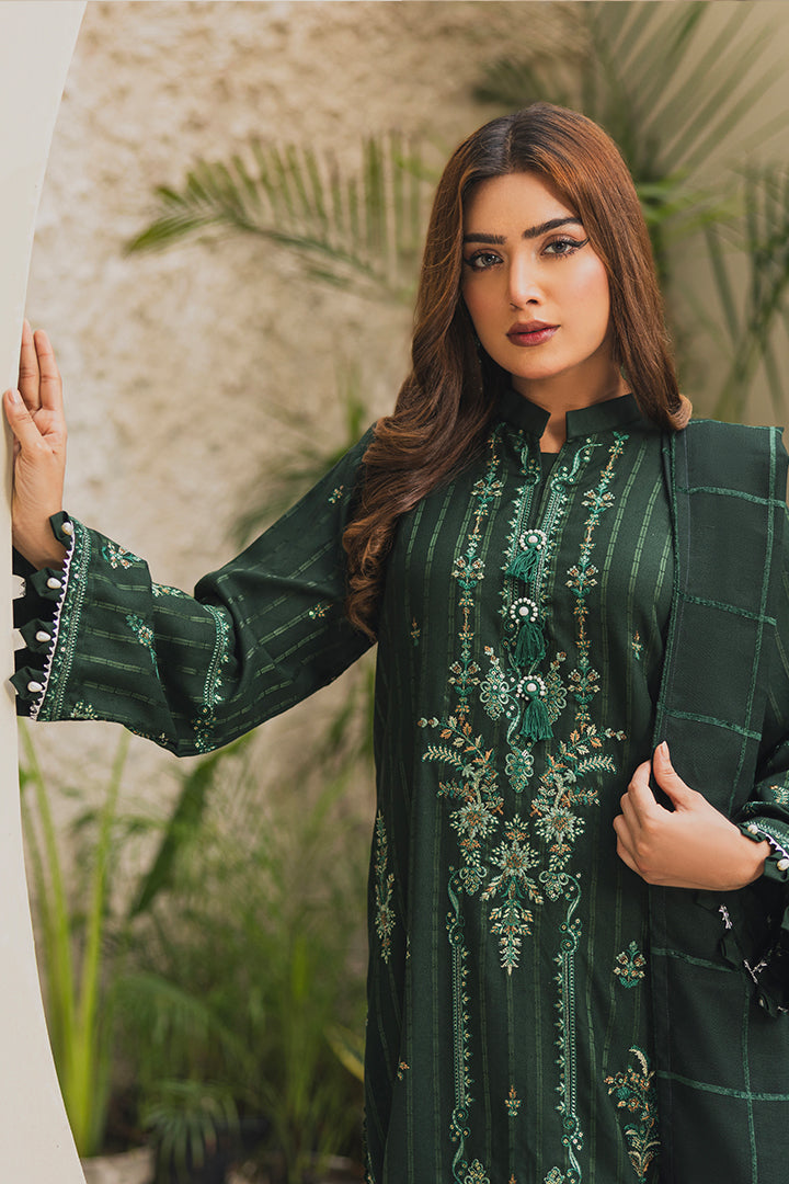 Peridot Luxury Embroidered Unstitched 3Pc Suit - PD-376A