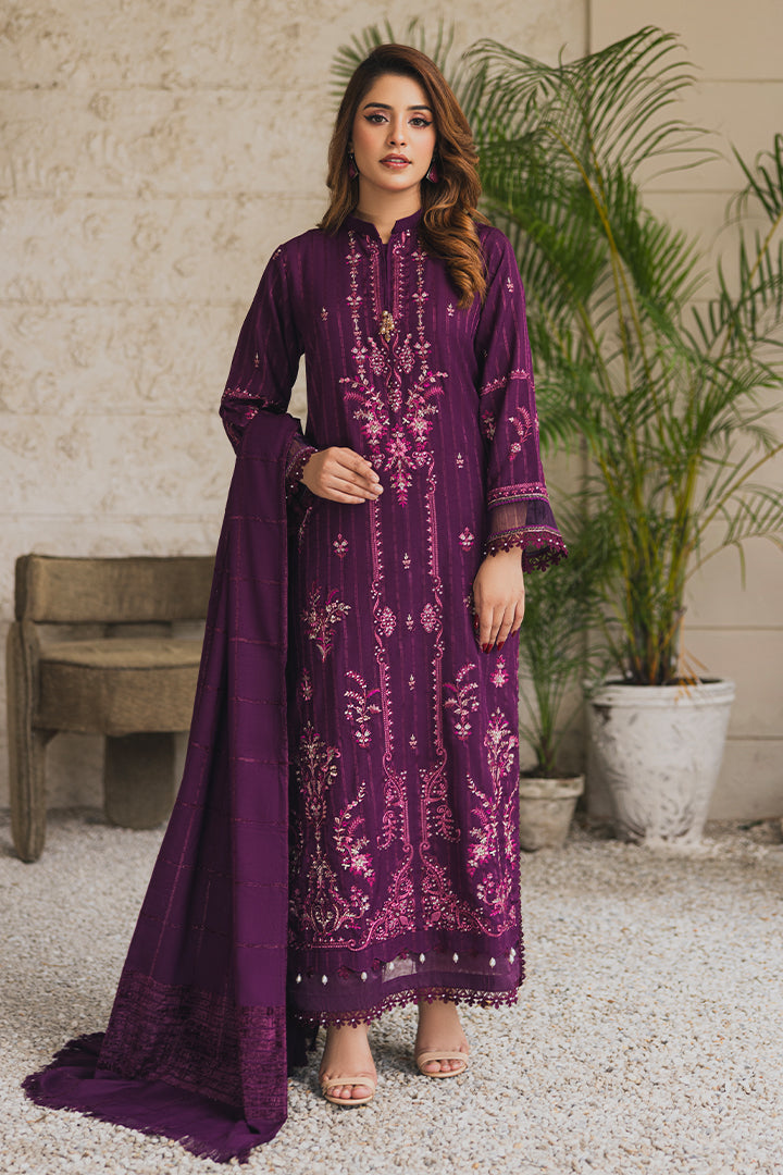 Peridot Luxury Embroidered Unstitched 3Pc Suit - PD-376B