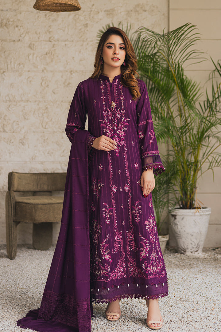 Peridot Luxury Embroidered Unstitched 3Pc Suit - PD-376B