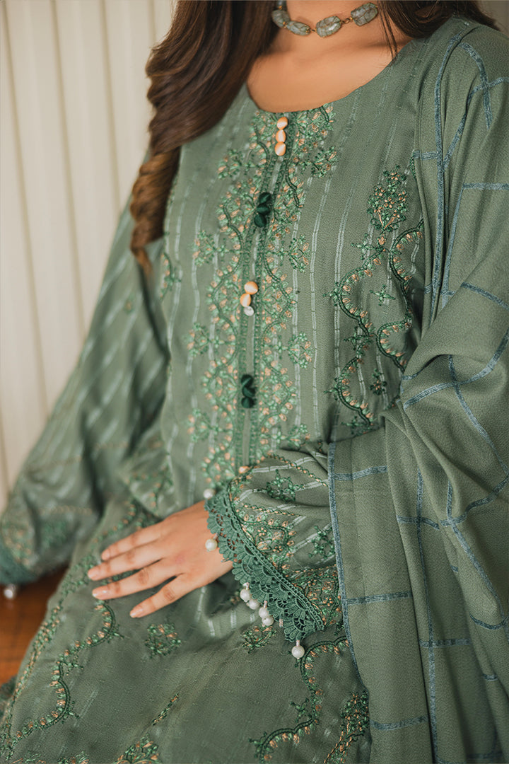 Peridot Luxury Embroidered Unstitched 3Pc Suit - PD-377A