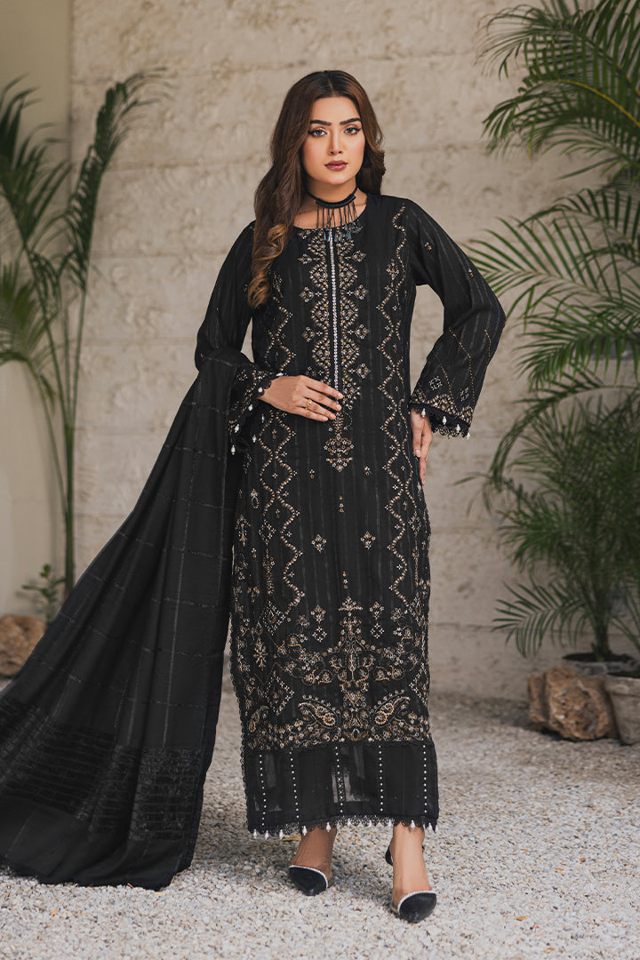 Peridot Luxury Embroidered Unstitched 3Pc Suit - PD-377B