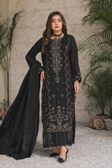 Peridot Luxury Embroidered Unstitched 3Pc Suit - PD-377B