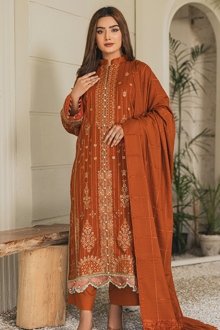 Peridot Luxury Embroidered Unstitched 3Pc Suit - PD-378A