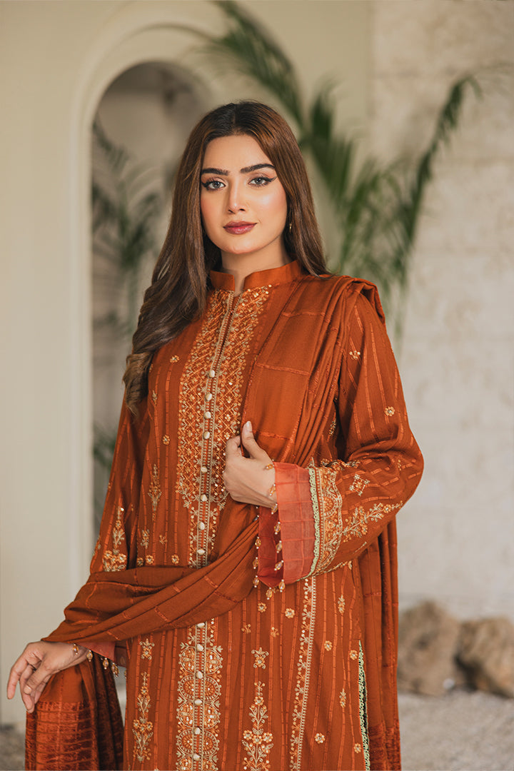 Peridot Luxury Embroidered Unstitched 3Pc Suit - PD-378A