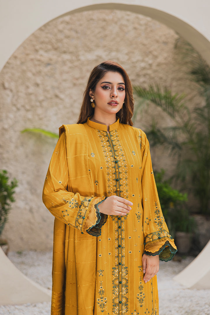 Peridot Luxury Embroidered Unstitched 3Pc Suit - PD-378B