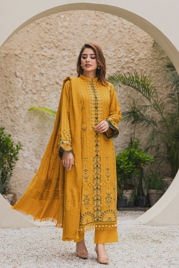 Peridot Luxury Embroidered Unstitched 3Pc Suit - PD-378B