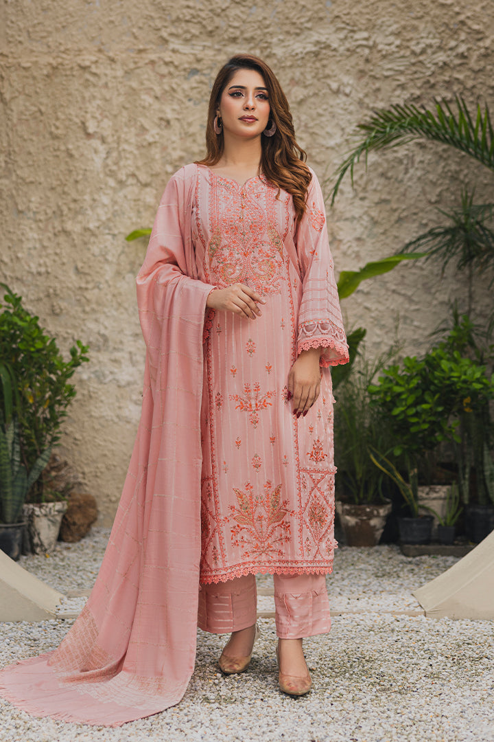 Peridot Luxury Embroidered Unstitched 3Pc Suit - PD-379A