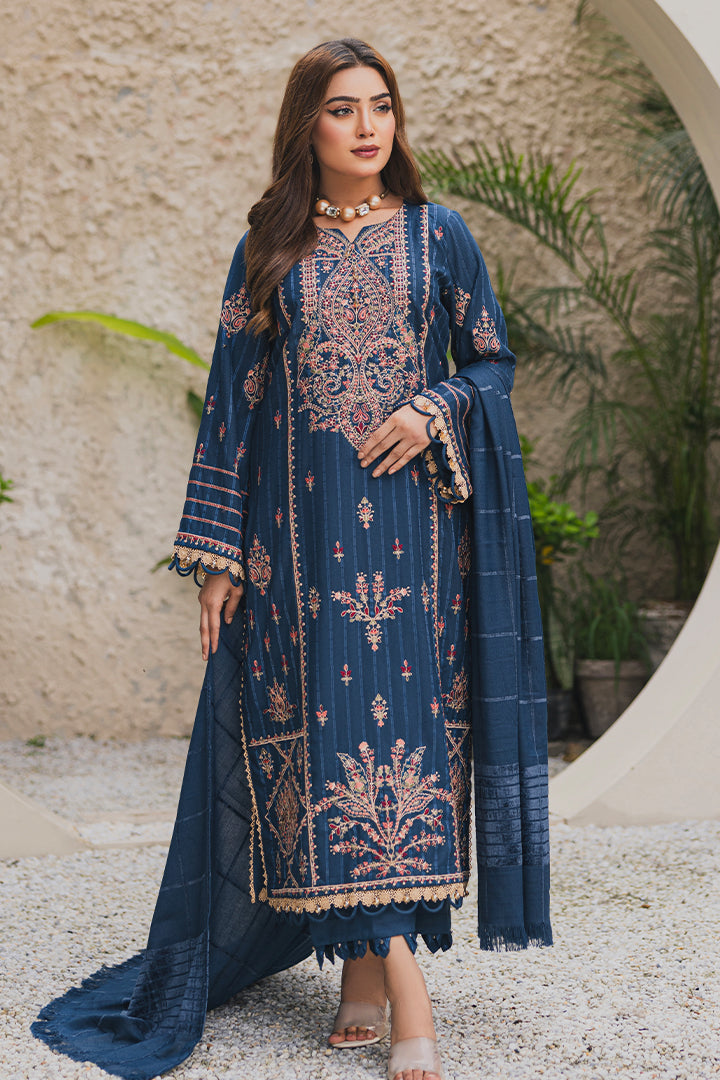 Peridot Luxury Embroidered Unstitched 3Pc Suit - PD-379B