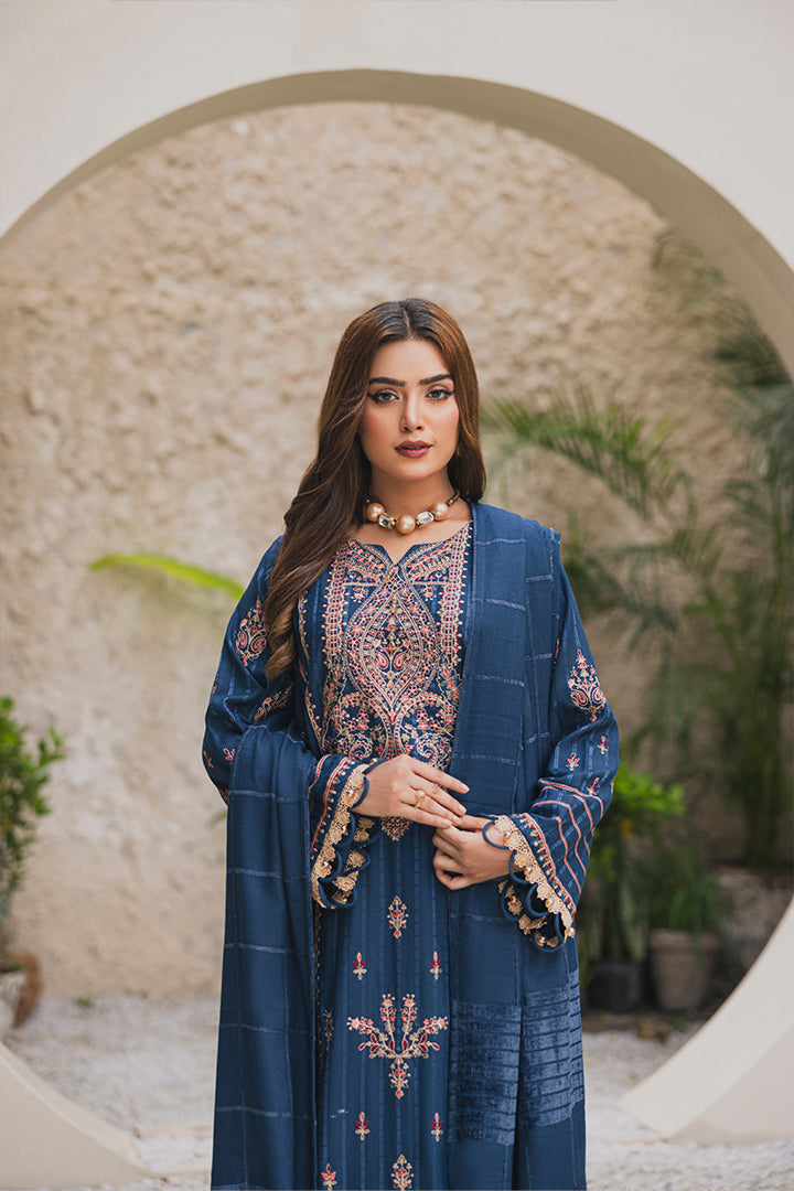 Peridot Luxury Embroidered Unstitched 3Pc Suit - PD-379B