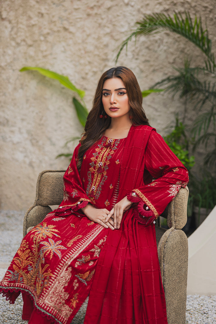 Peridot Luxury Embroidered Unstitched 3Pc Suit - PD-380B