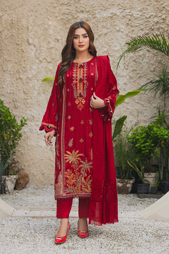 Peridot Luxury Embroidered Unstitched 3Pc Suit - PD-380B