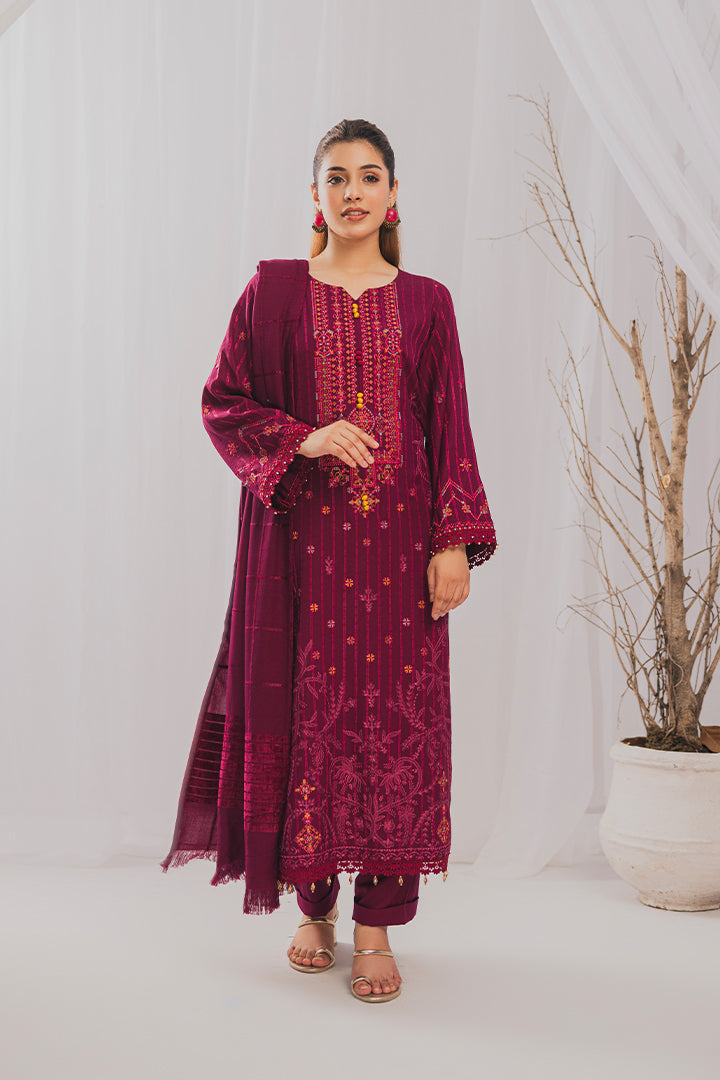 Peridot Luxury Embroidered Unstitched 3Pc Suit - PD-381A